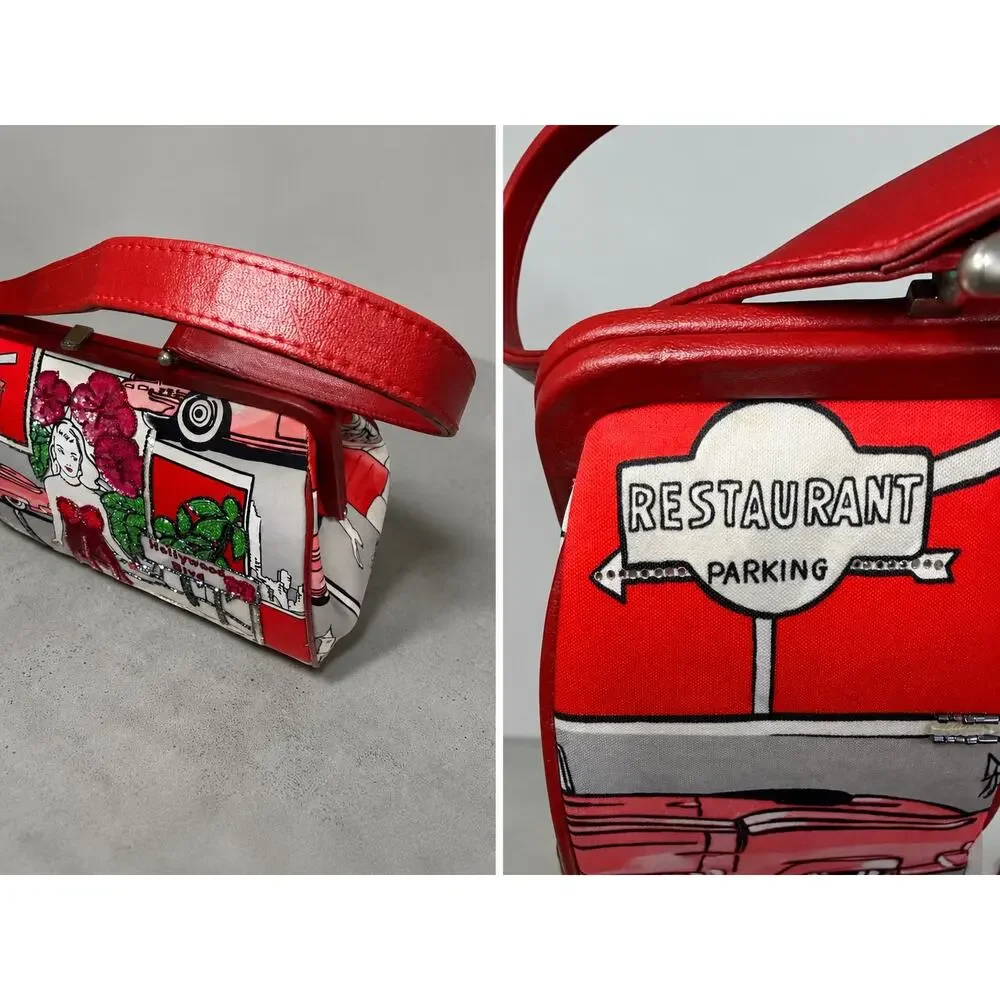 Y2K Isabella Fiore Hollywood Pop Art Beaded Satchel Frame Bag